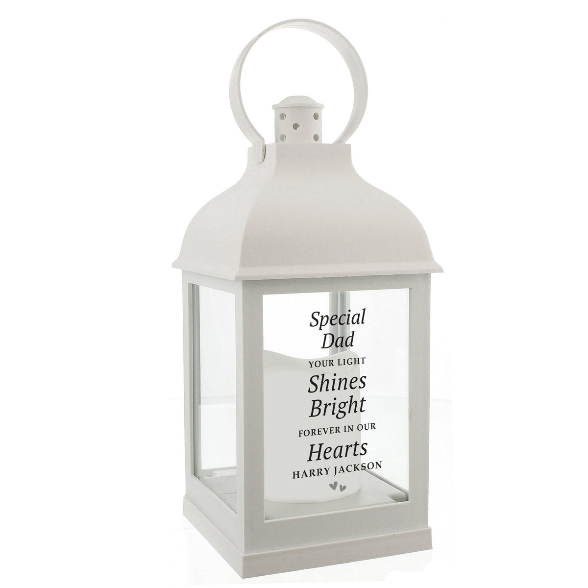Personalised Memento LED Lights, Candles & Decorations Personalised 'Your Light Shines Bright' White Lantern