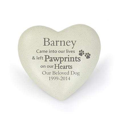 Personalised Memento Memorials Personalised Pet Pawprints Heart Memorial