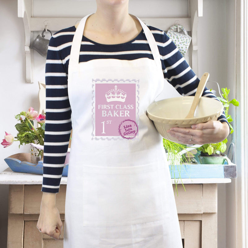 Personalised Memento Kitchen, Baking & Dining Gifts Personalised Pink 1st Class Apron