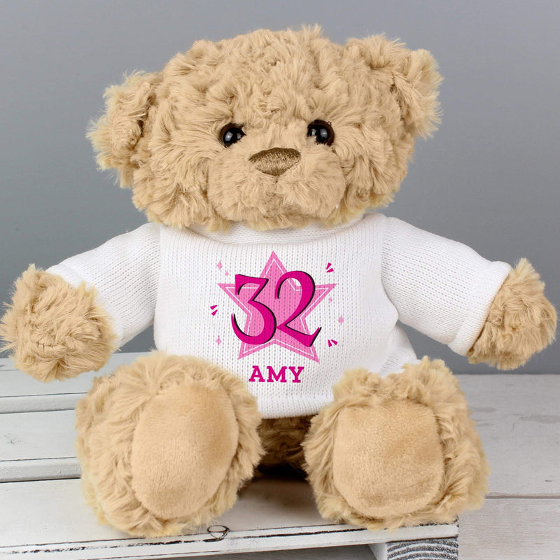 Personalised Memento Personalised Pink Big Age Teddy Bear