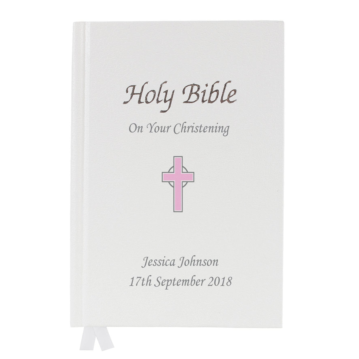 Personalised Memento Books Personalised Pink Cross Bible