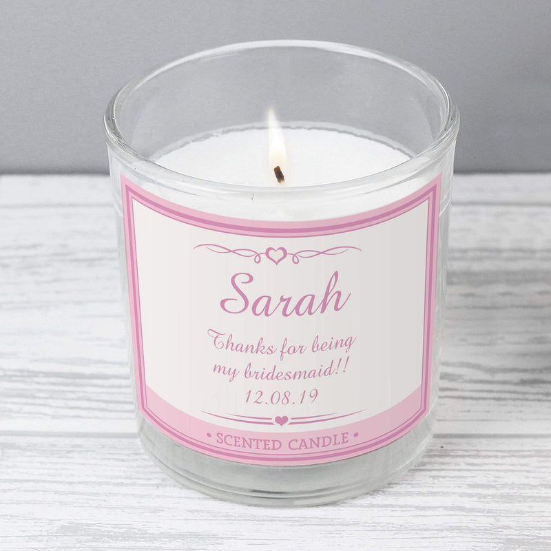 Personalised Memento Candles & Reed Diffusers Personalised Pink Elegant Scented Jar Candle