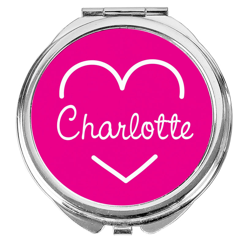 Personalised Memento Keepsakes Personalised Pink Name Island Compact Mirror