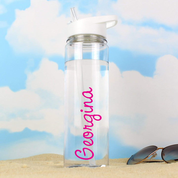 Personalised Memento Mealtime Essentials Personalised Pink Name Island Water Bottle