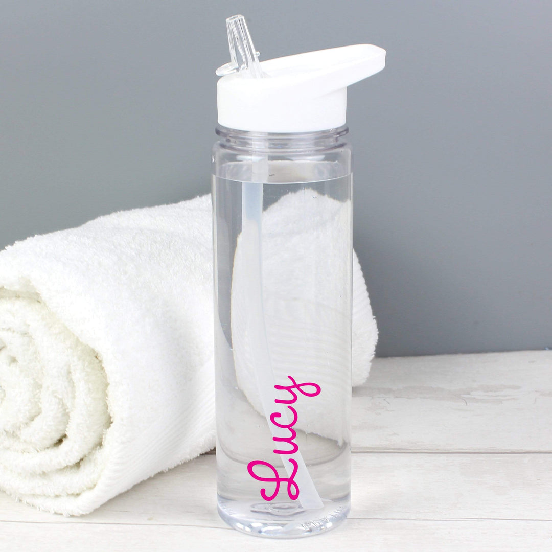 Personalised Memento Mealtime Essentials Personalised Pink Name Island Water Bottle