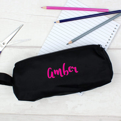 Personalised Memento Stationery & Pens Personalised Pink Name Pencil Case