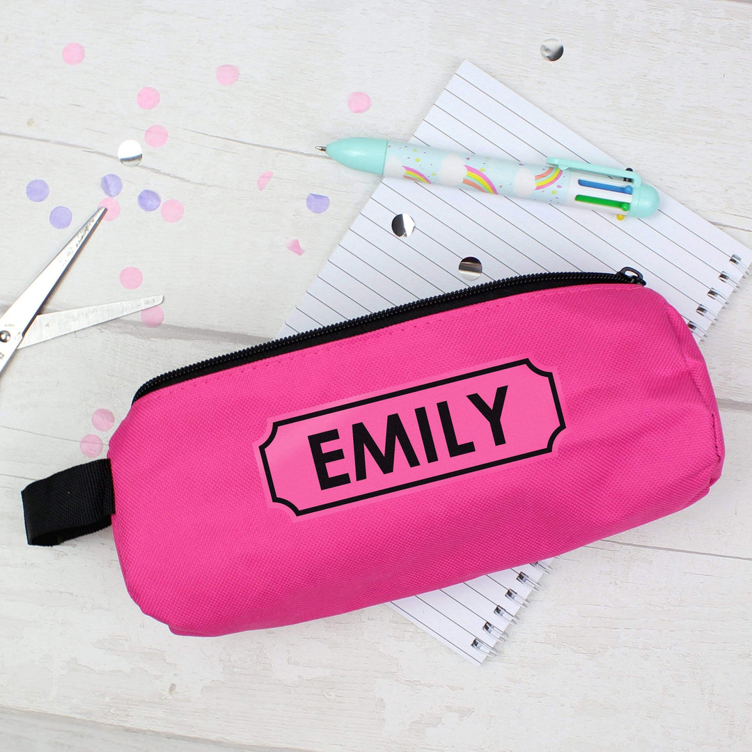 Personalised Memento Stationery &amp; Pens Personalised Pink Pencil Case