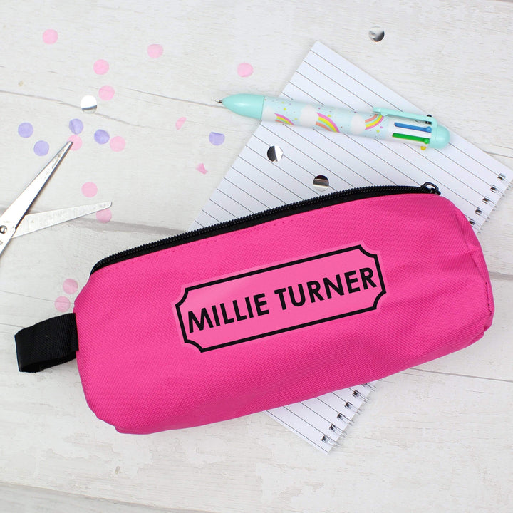 Personalised Memento Stationery &amp; Pens Personalised Pink Pencil Case