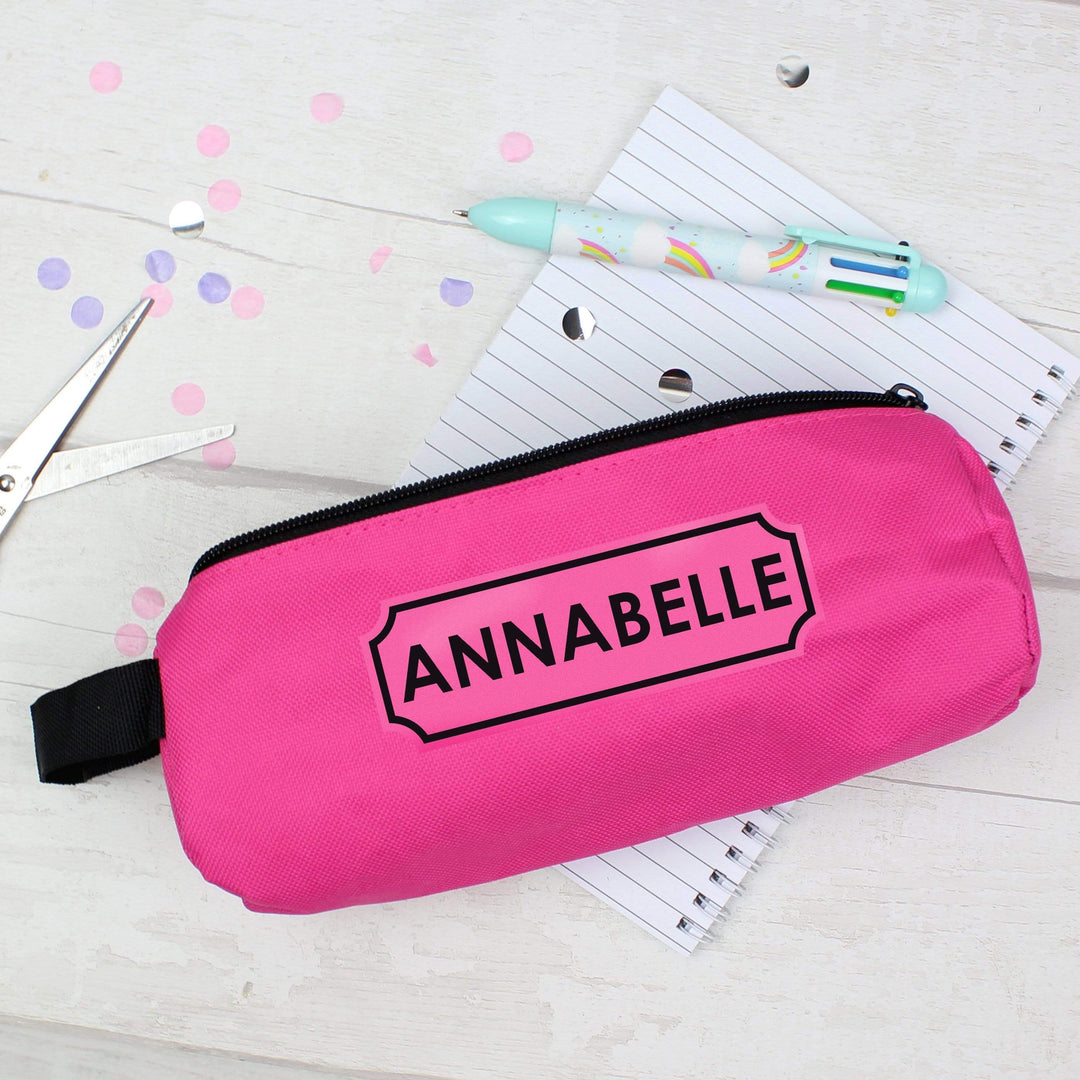 Personalised Memento Stationery &amp; Pens Personalised Pink Pencil Case