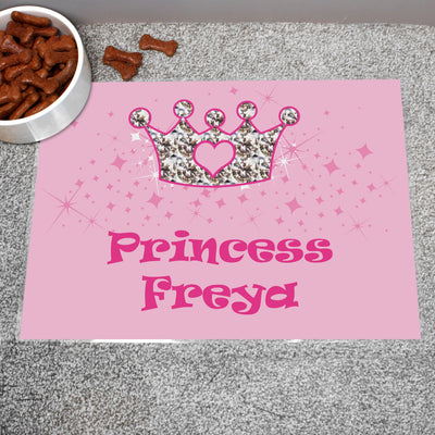 Personalised Memento Mealtime Essentials Personalised Pink Princess Pet Placemat