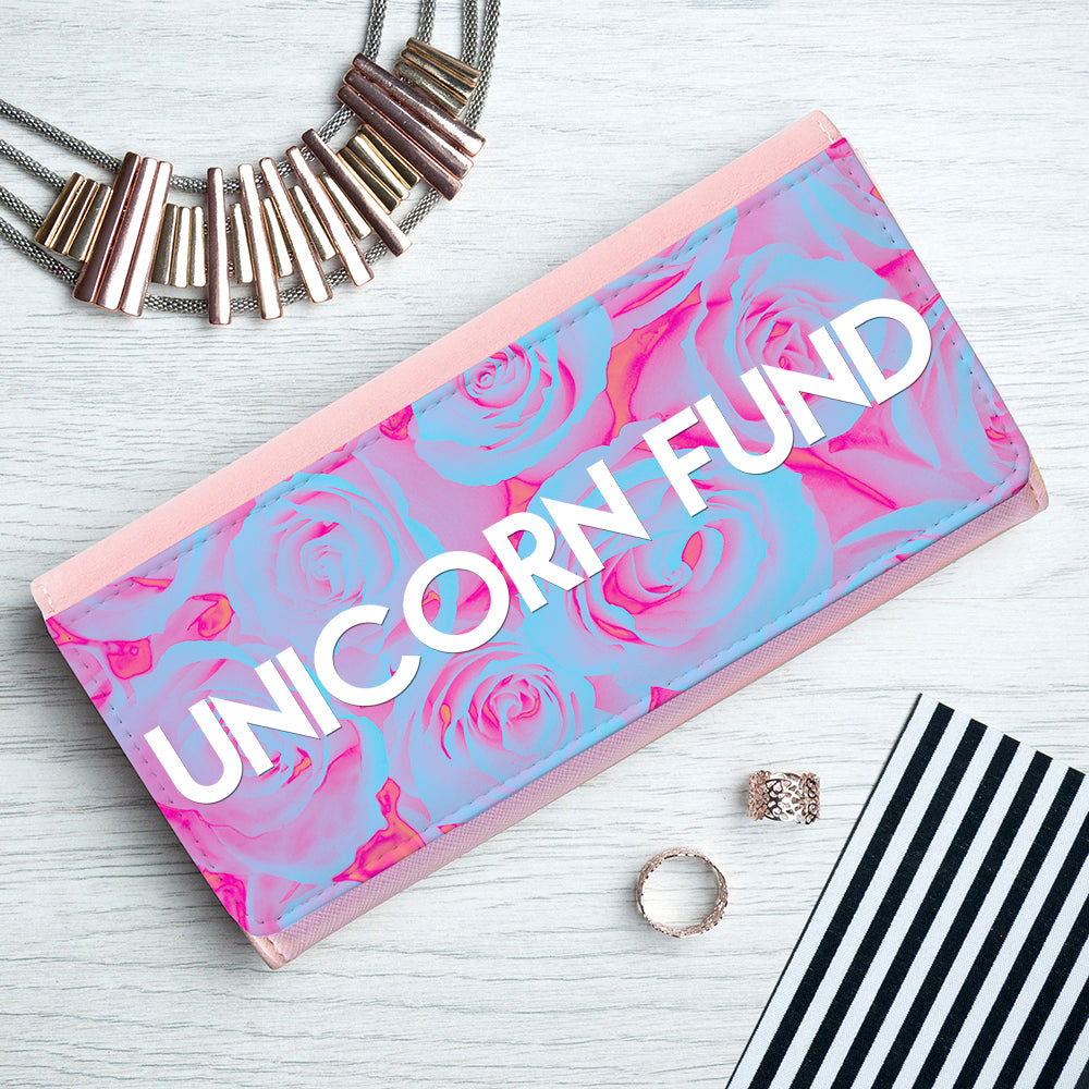 Personalised Pink Rose Ladies Wallet/Purse