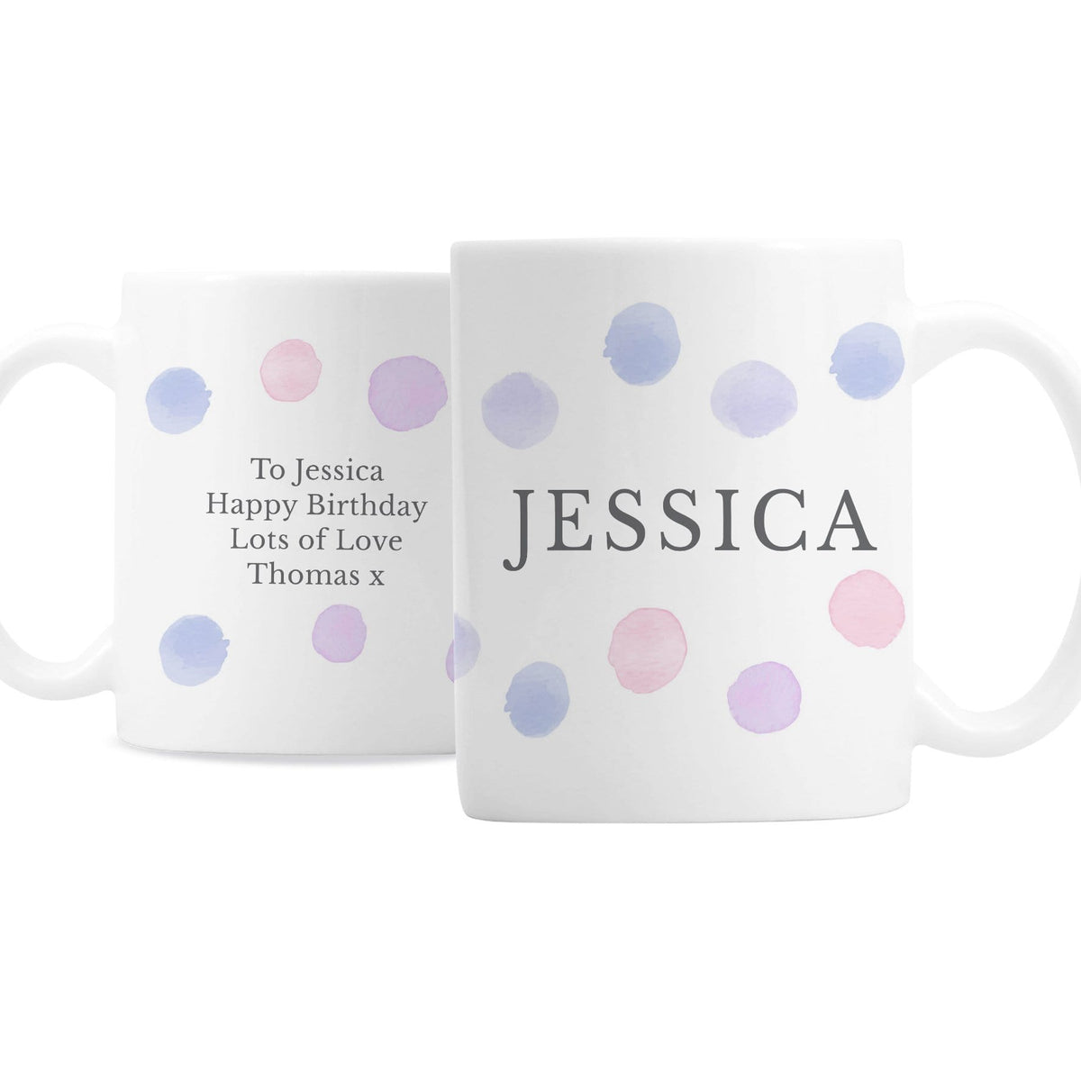 Personalised Memento Mugs Personalised Pink Spot Mug