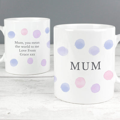 Personalised Memento Mugs Personalised Pink Spot Mug