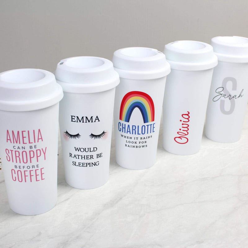 Personalised Memento Personalised Pink Text Slogan Insulated Eco Travel Cup