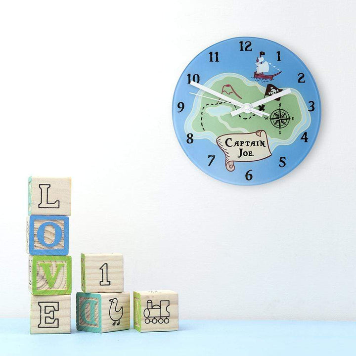 Treat Clocks &amp; Watches Personalised Pirate Wall Clock