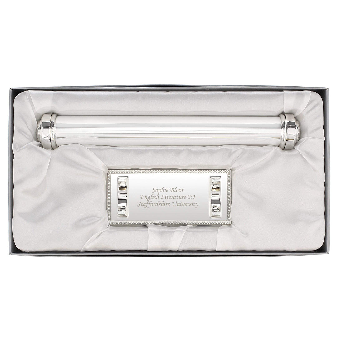 Personalised Memento Keepsakes Personalised Plain Silver Plated Certificate Holder