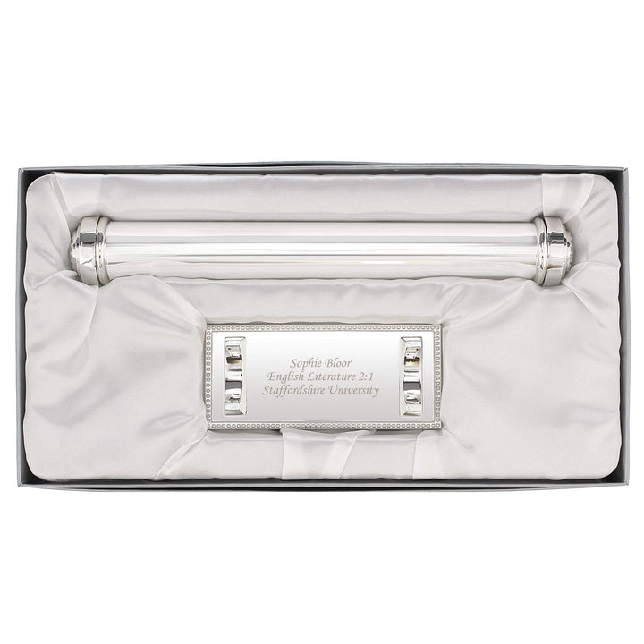 Personalised Memento Keepsakes Personalised Plain Silver Plated Certificate Holder
