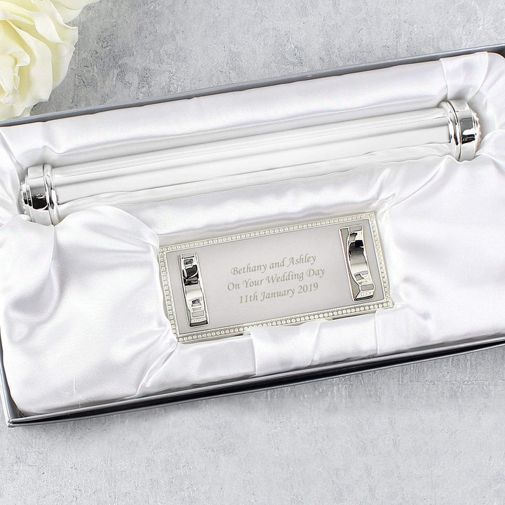 Personalised Memento Keepsakes Personalised Plain Silver Plated Certificate Holder