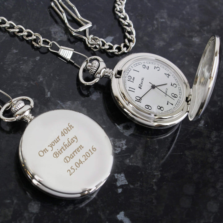 Personalised Memento Clocks &amp; Watches Personalised Pocket Fob Watch