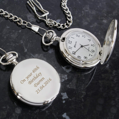 Personalised Memento Clocks & Watches Personalised Pocket Fob Watch