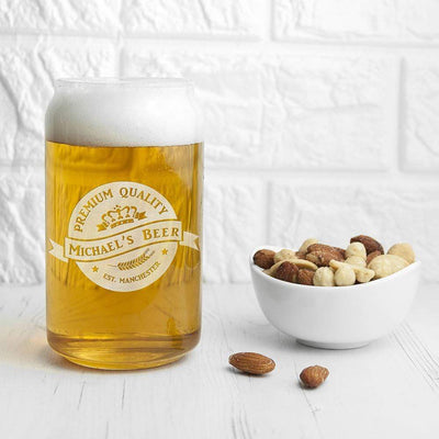 Treat Personalised Premium Quality Beer Can Glass