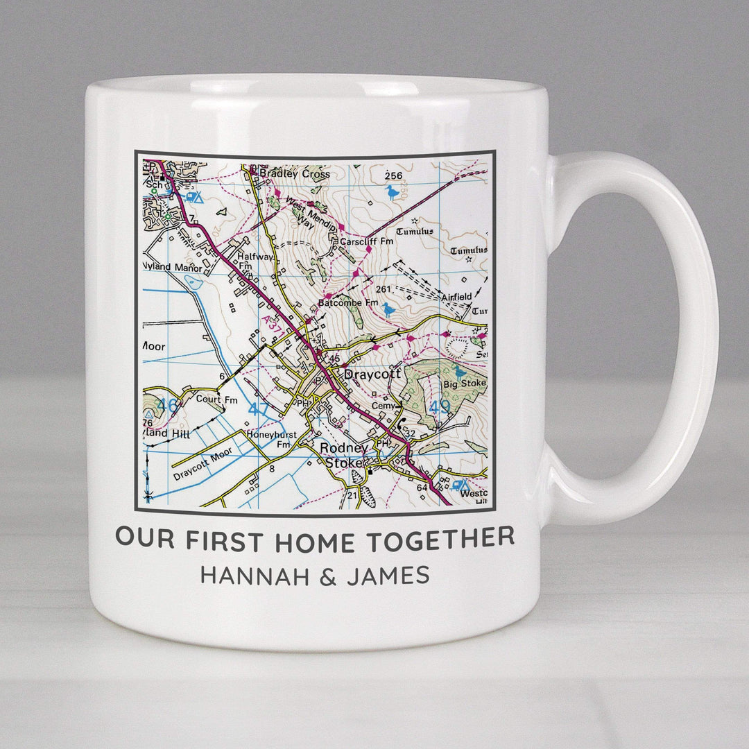 Personalised Memento Mugs Personalised Present Day Map Compass Mug