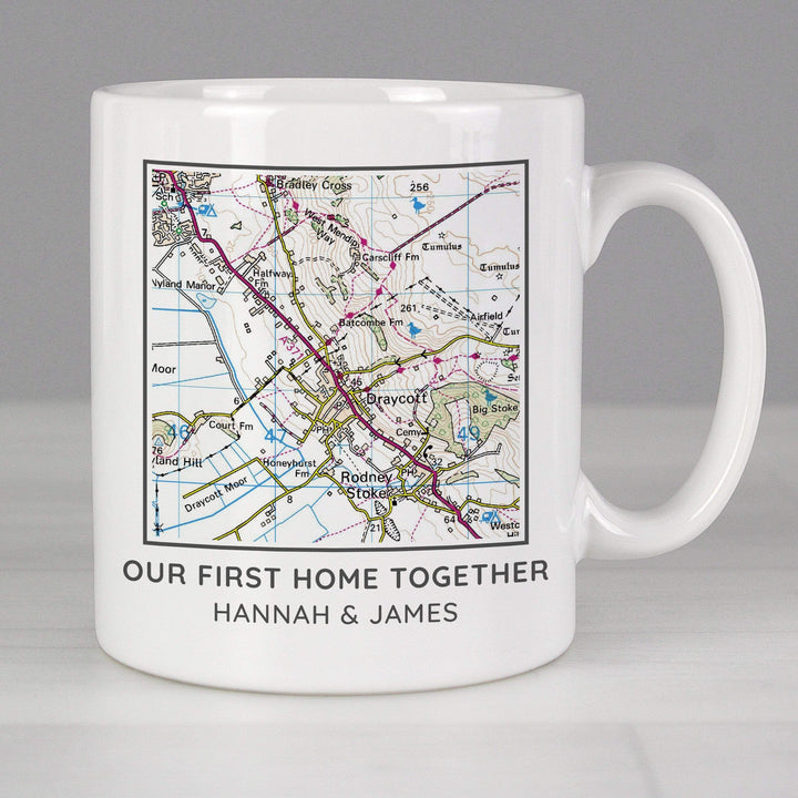 Personalised Memento Mugs Personalised Present Day Map Compass Mug