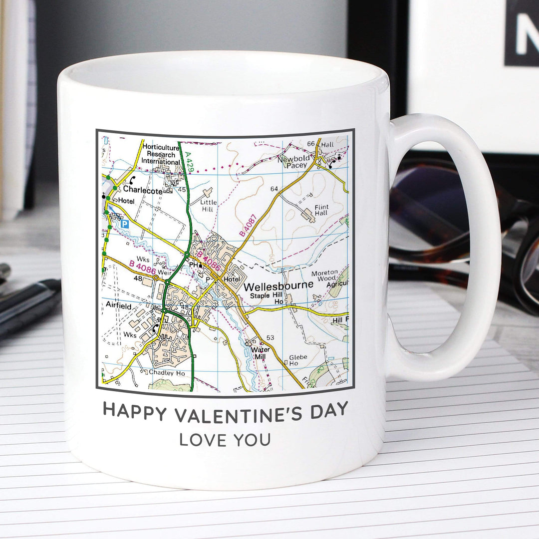 Personalised Memento Mugs Personalised Present Day Map Compass Mug