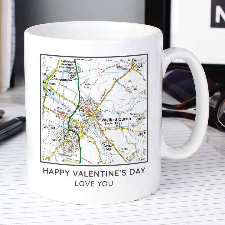 Personalised Memento Mugs Personalised Present Day Map Compass Mug