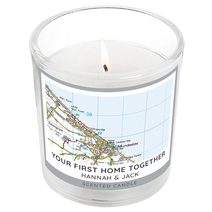 Personalised Memento Candles &amp; Reed Diffusers Personalised Present Day Map Compass Scented Jar Candle