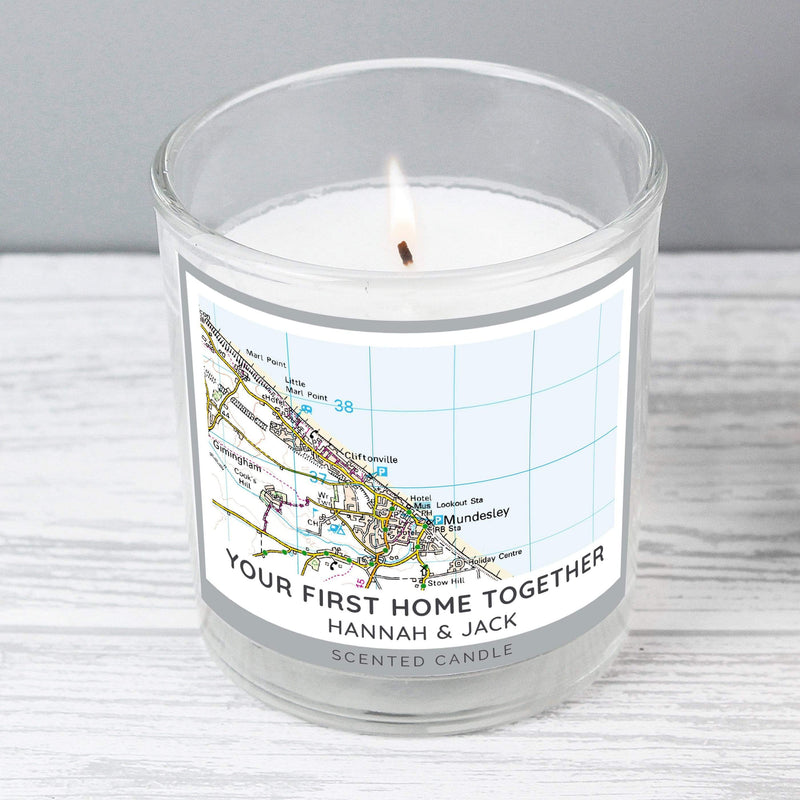 Personalised Memento Candles & Reed Diffusers Personalised Present Day Map Compass Scented Jar Candle