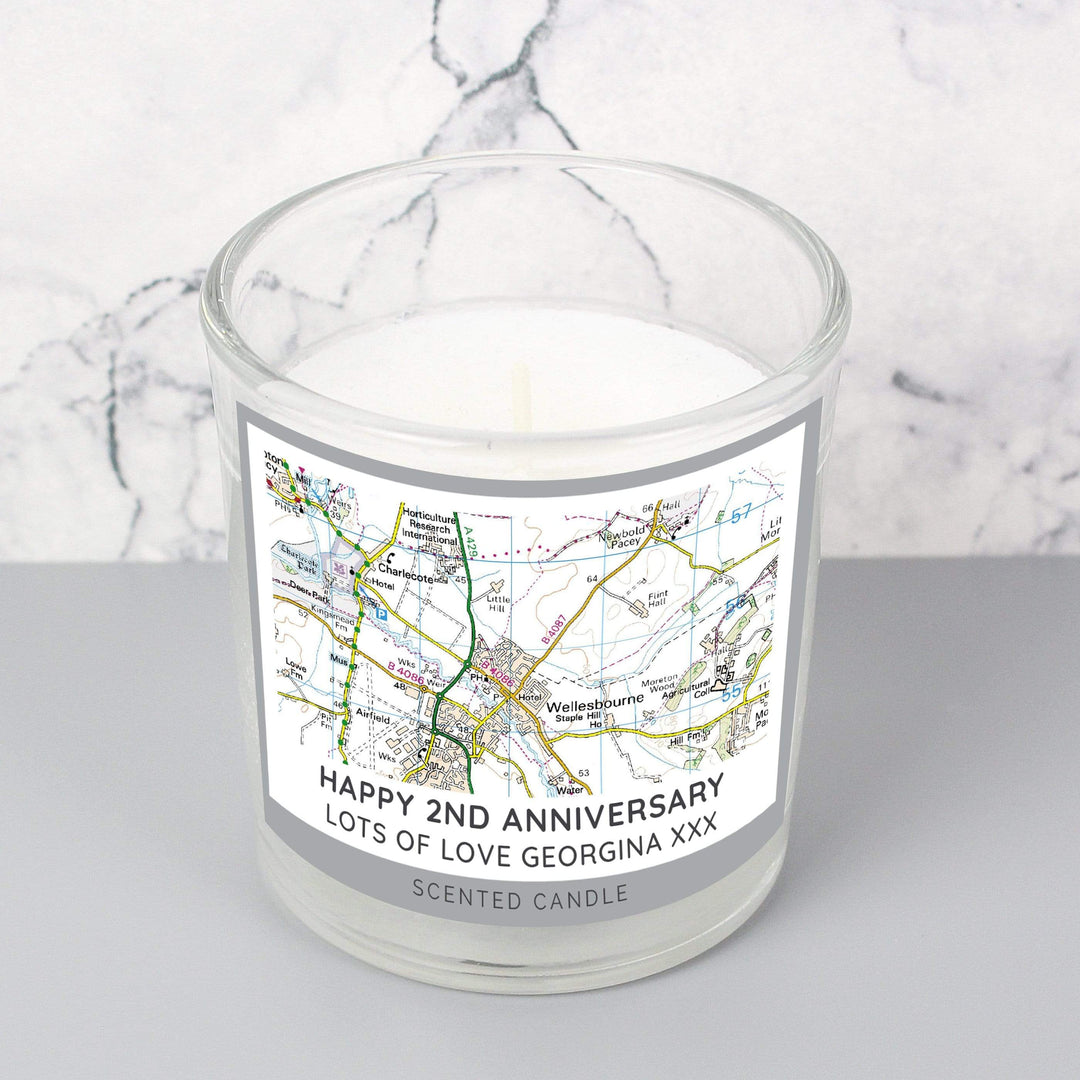 Personalised Memento Candles &amp; Reed Diffusers Personalised Present Day Map Compass Scented Jar Candle