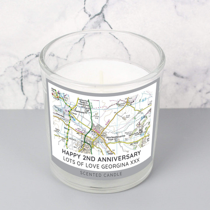 Personalised Memento Candles &amp; Reed Diffusers Personalised Present Day Map Compass Scented Jar Candle