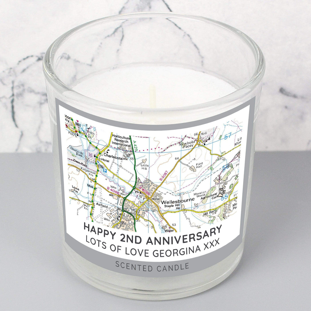 Personalised Memento Candles &amp; Reed Diffusers Personalised Present Day Map Compass Scented Jar Candle