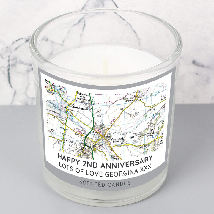Personalised Memento Candles &amp; Reed Diffusers Personalised Present Day Map Compass Scented Jar Candle