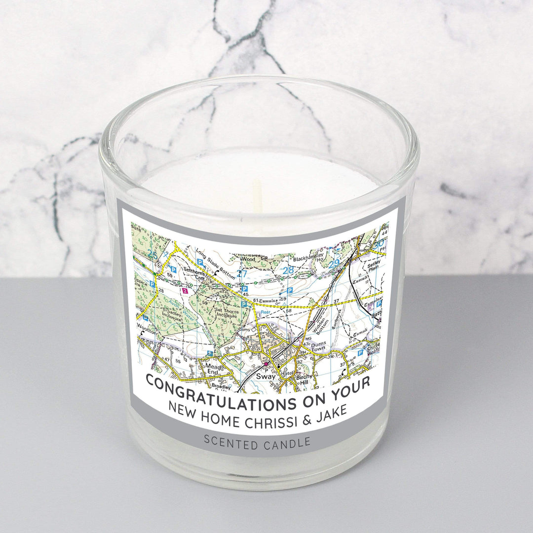Personalised Memento Candles &amp; Reed Diffusers Personalised Present Day Map Compass Scented Jar Candle