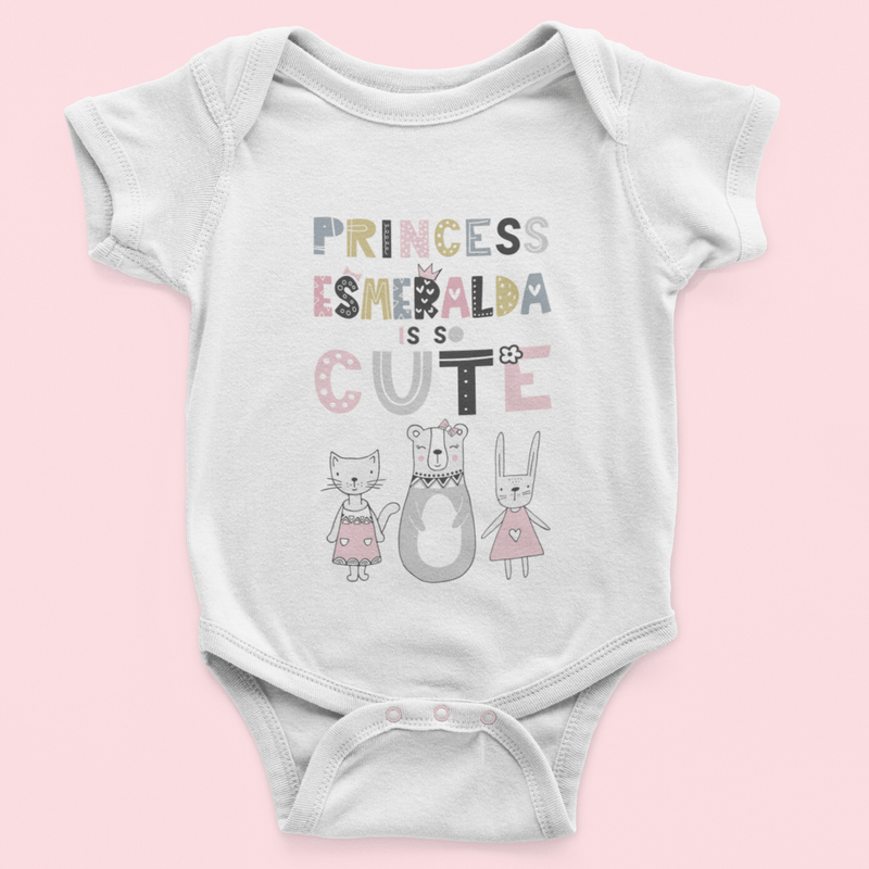 The Little Personal Shop Babygrows Personalised Princess Design