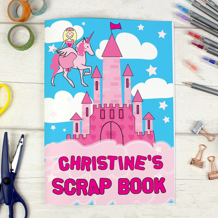 Personalised Memento Stationery &amp; Pens Personalised Princess &amp; Unicorn - A4 Scrapbook
