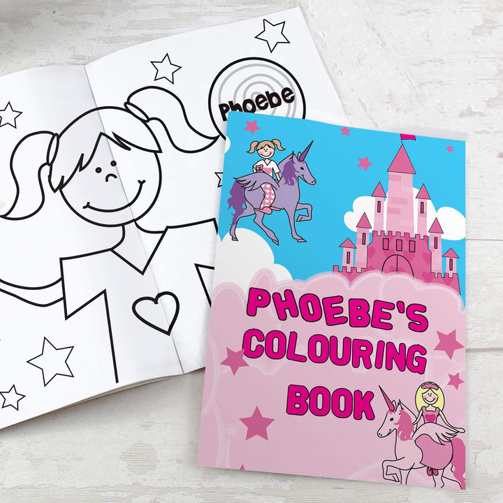 Personalised Memento Books Personalised Princess &amp; Unicorn Colouring Book
