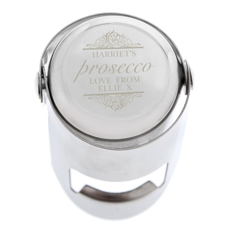 Personalised Memento Glasses & Barware Personalised Prosecco Bottle Stopper
