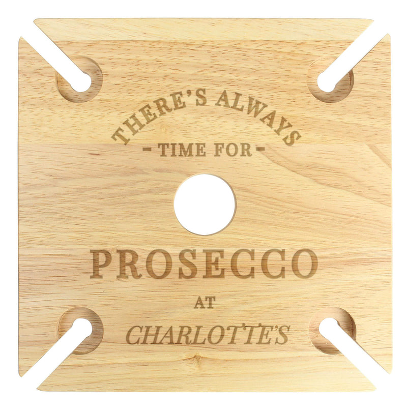 Personalised Memento Personalised Prosecco Four Prosecco flute Holder & Bottle Butler