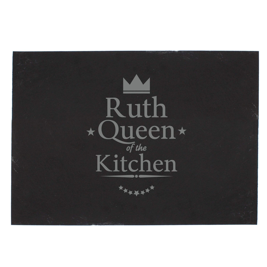 Personalised Memento Kitchen, Baking &amp; Dining Gifts Personalised Queen of the Kitchen Slate Placemat