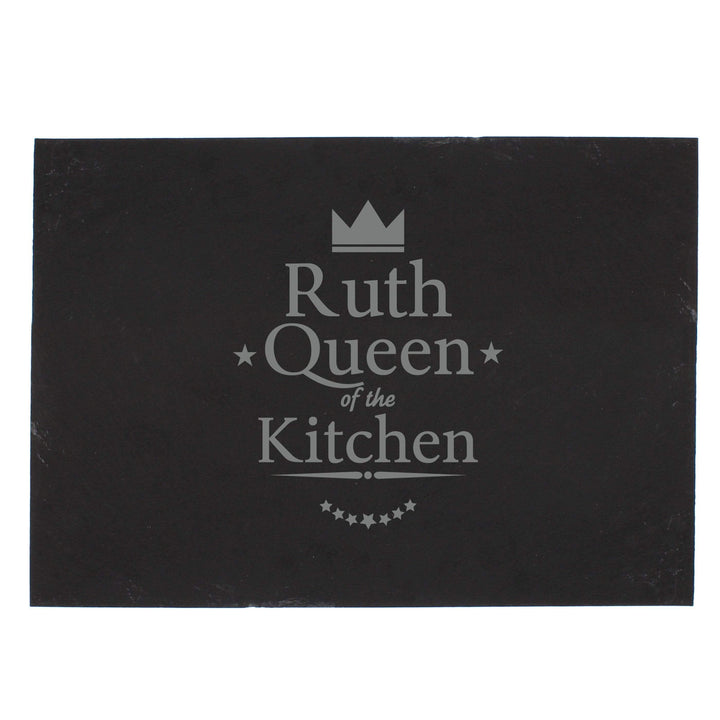 Personalised Memento Kitchen, Baking &amp; Dining Gifts Personalised Queen of the Kitchen Slate Placemat