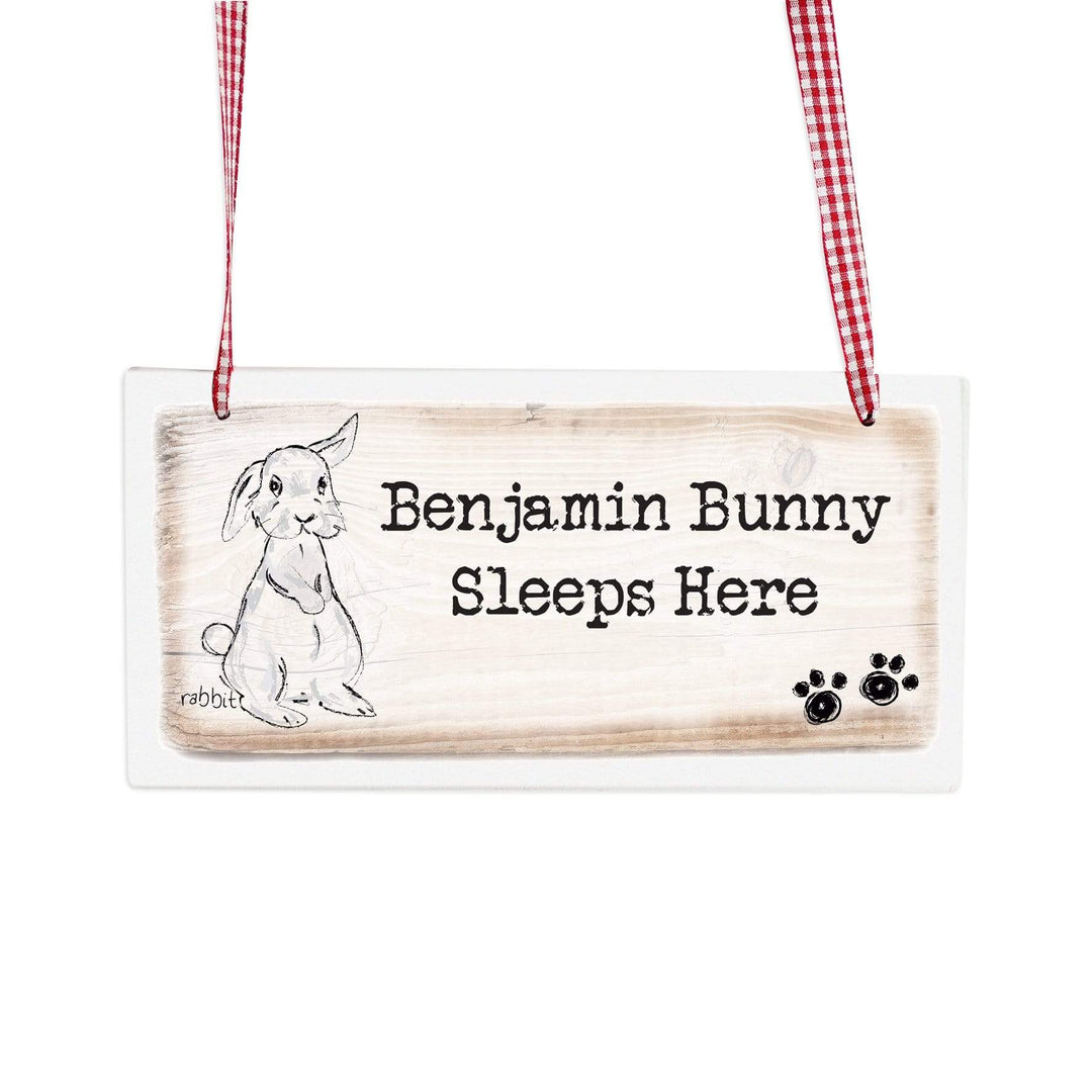 Personalised Memento Wooden Personalised Rabbit Wooden Sign