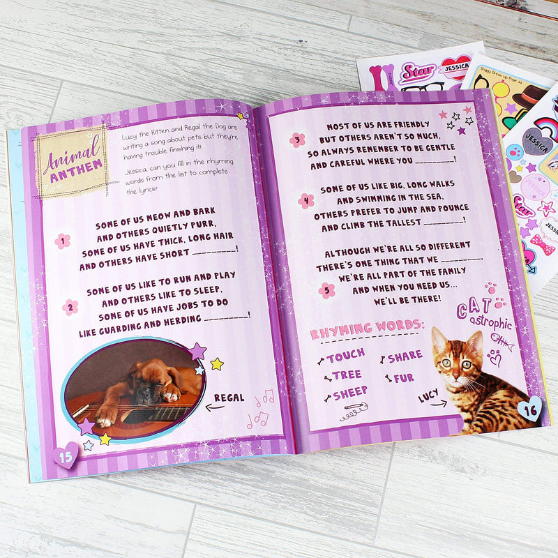 Personalised Memento Books Personalised Rachael Hale Adorable Animals Activity Book With Stickers