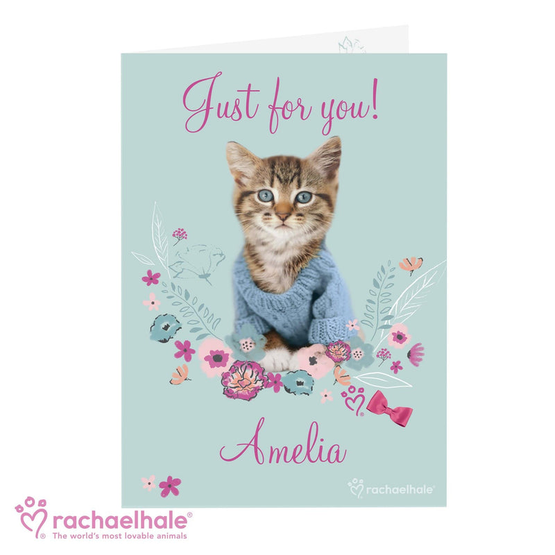 Personalised Memento Greetings Cards Personalised Rachael Hale Cute Kitten Card