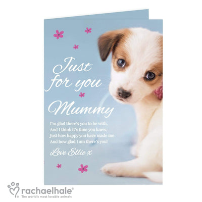 Personalised Memento Greetings Cards Personalised Rachael Hale 'Just for You' Puppy Card