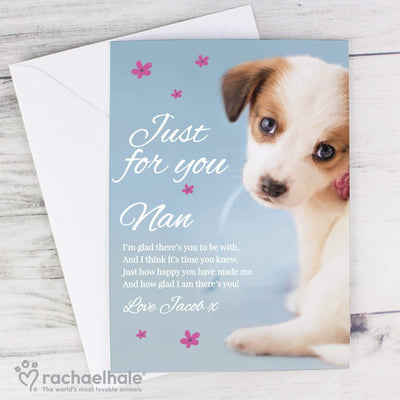 Personalised Memento Greetings Cards Personalised Rachael Hale 'Just for You' Puppy Card