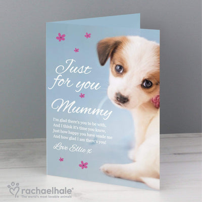 Personalised Memento Greetings Cards Personalised Rachael Hale 'Just for You' Puppy Card