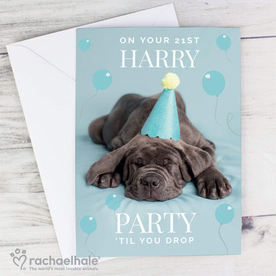 Personalised Memento Greetings Cards Personalised Rachael Hale 'Party 'Til You Drop' Card